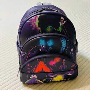 Loungefly Disney Mini Backpack- Disney Villains Glow in The Dark